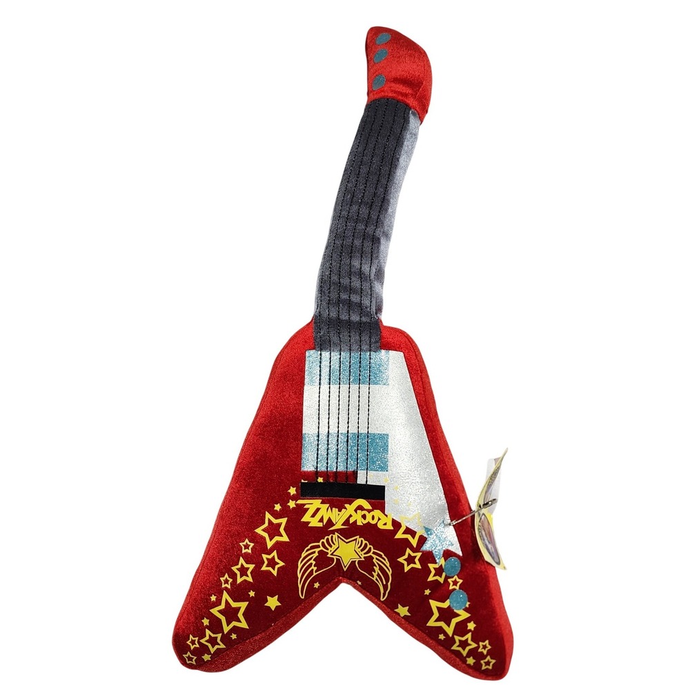 Rockjamzz 5 Famous Electric Guitar Riffs Songs Effects Red Plush 2009 Y2K Toy